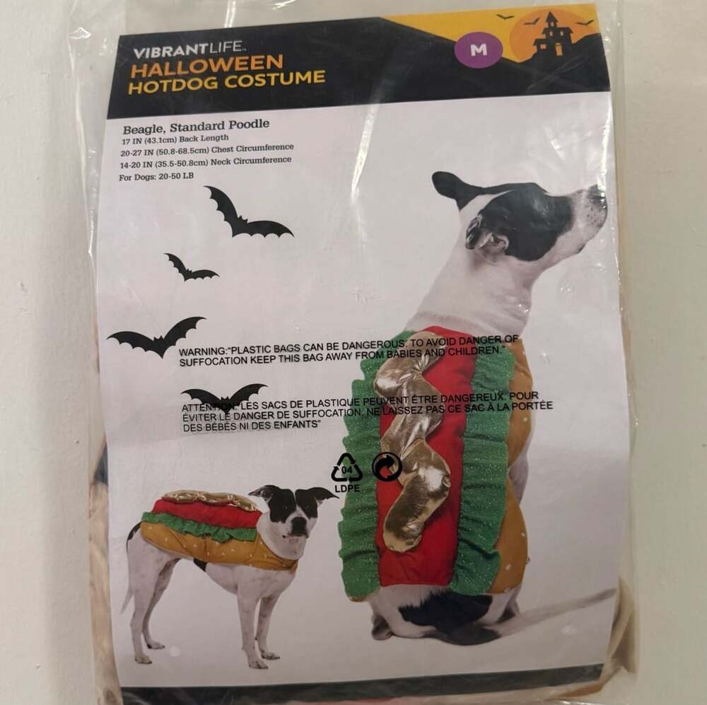 Vibrant Life Halloween Hotdog Dog Costume Size Medium